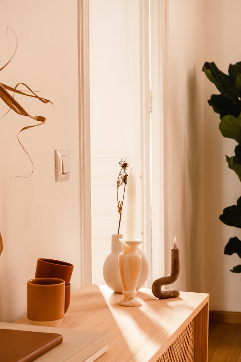 Minimalist Decoration on Wooden Shelf